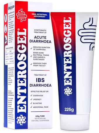 Enterosgel IBS Relief Gel Tube 225g - Oral Intestinal Adsorbent, Acute Diarrhoea & Stomach Pain Relief, Bloating Relief & Trapped Wind Relief - Treats Root Causes, Suitable for Children & Adults