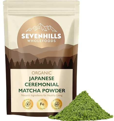 Sevenhills Wholefoods Organic Japanese Ceremonial Matcha 100g, from Uji, Kyoto, Japan, 33 Servings, Green Tea Powder, for Hot & Cold Drinks, Lattes, Smoothies