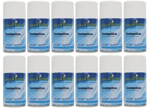 FULL CASE of 12 COSMOPOLITAN aerosol Automatic 270ml Air Freshener Dispenser Refills auto fresh spray cans