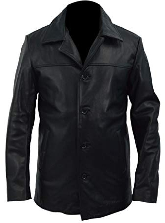 Denzel Washington - Giacca da allenamento in vera pelle Nero L (petto 106.68/109.22 cm)