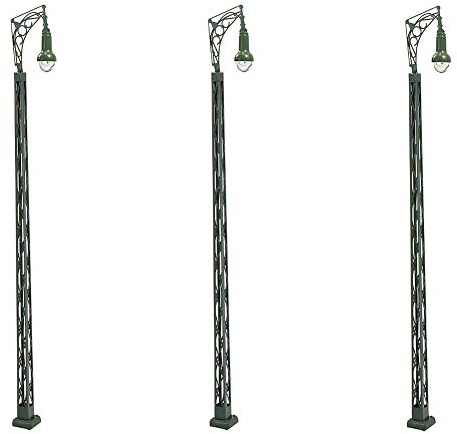 Evemodel 3 Pezzi Modello Ferroviario OO Ho Scala 1:87 Luci Lattice Mast Lampada Traccia Bianco Caldo