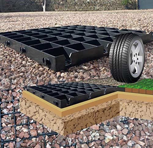 ECODECK 1 PALLET = 60 SQUARE METERS OF HEAVY DUTY ECO-FRIENDLY PLASTIC DRIVEWAY GRAVEL PARKING GRIDS - GARDEN PATHWAY REINFORCEMENT TYPE GRID - BULK BUY QUANTITY TRADE PRICES