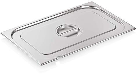WAS 9011 002 Couvercle en acier chrome-nickel 18/8 GN 1/1 avec découpe pour cuillère