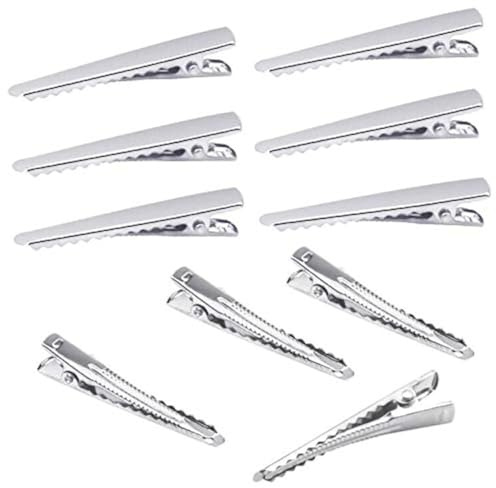 150 Stück Alligator Haarspangen, Metall Krokodil Haarklammer, Haarclips Friseurbedarf, Non Slip Curl Haarspange für Damen und Mädchen, Haarklammern für DIY Basteln, Silber