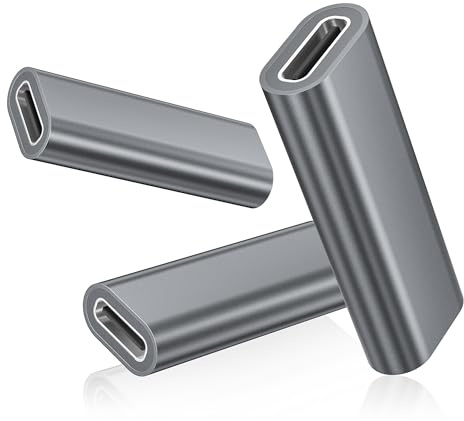 Basesailor USB C Kupplung 3 Stück,USB C Buchse auf Buchse Adapter USBC 3.2 | USBC Doppelt Female,10 Gbps Verlängerungs Stecker,100W PD Typ C Verbinder für Thunderbolt 4 3,MacBook,Laptop,Telefon,iPhone
