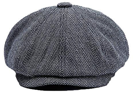YAMEE Herren Baskenmütze Barett, Schiebermütze Herren, Unisex Beret Schirmmütze Flatcap Sportmütze Gatsby Newsboy Cap, Barette Cap,Größe 58cm-60cm