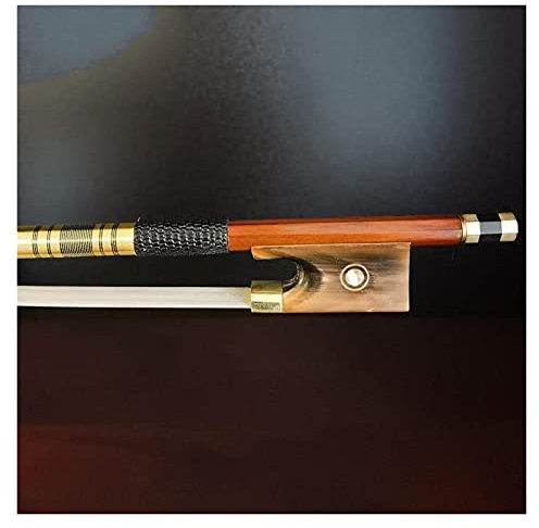 Cellobogen 4/4 Größe Violin Bogen Hohe Qualität Braziolwood Rundstock Rot -oxhorn Frosch Mit Blume Nickel Silber Teile Cellobogen (Color : 3/4)