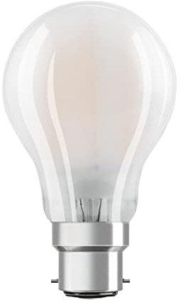 OSRAM LED Star Classic A100, lampada LED a filamento smerigliato a forma di lampadina, base B22d, bianco freddo (4000K), sostituisce lampadine tradizionali da 100W, confezione da 6