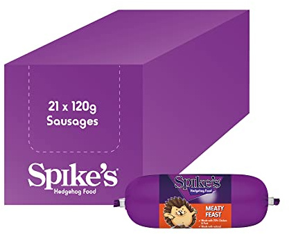 Spike's | Hedgehog Food, Meaty Feast Sausage | 70% Fresh Chicken & Pork | Wheat & Gluten Free with 100% Natural Ingredients | Made in the UK (21 x 120g)
