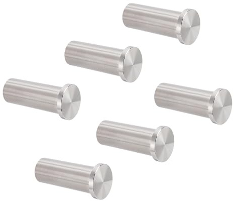 NearMoon Towel Hooks, Coat Hooks - Modern Decorative Hat Hangers Wall Mounted, Heavy Duty Utility Pegs for Hanging Bag Clothes, 6 Pack (Brushed Nickel)
