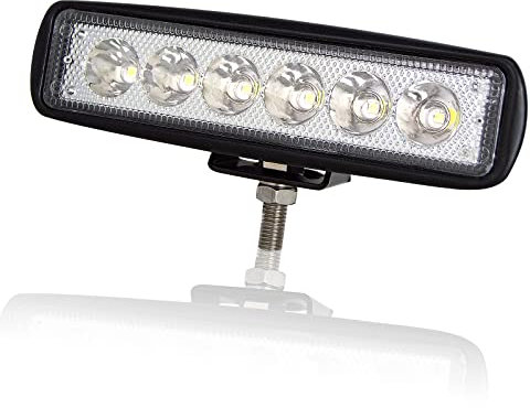 AUXTINGS 1 pezzi 15 cm 18W Faro da Lavoro Led Sottile Faretto Fari Led Fuoristrada Fendinebbia Barra Luci Led per Trattore Camion Off Road Auto Moto 4x4 4WD Barca,12V 24V IP66 Impermeabile 6000K