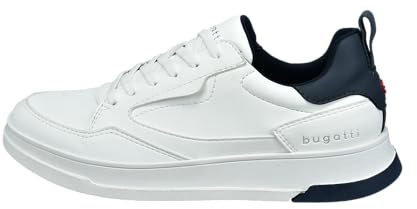 bugatti Homme Baskets avec Mousse à mémoire de Forme et Absorption des Chocs, Blanc, 43 EU