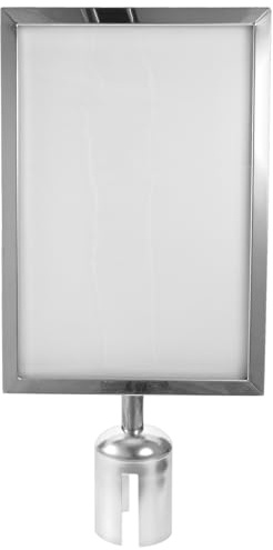 Operitacx Barrier Post Sign Holder Retractable Stanchion Frame A4 Portrait Vertical Queue Management Cordon Card Insertion for Office and Event Guidance