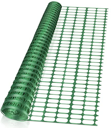 Randaco Filet de protection en plastique - Filet d'avertissement - Clôture de chantier - Enroulée - En plastique - 1 m x 50 m - Vert