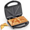 Snailar Tostapane Piastra, 750W Tostiera Elettrica con Placche Triangolari Antiaderenti, Maniglia Cool Touch, Nero