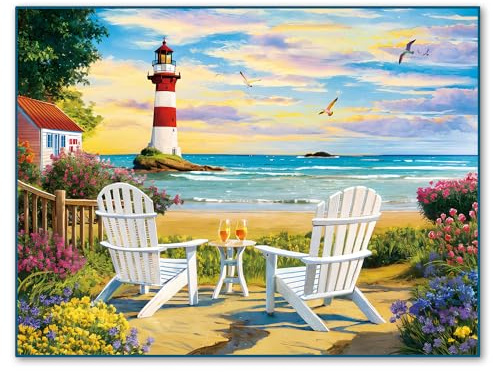 500 Pieces Jigsaw Puzzles for Adults and Teens and Kids Family Happy Gift Coastal Sunset (Sunset)
