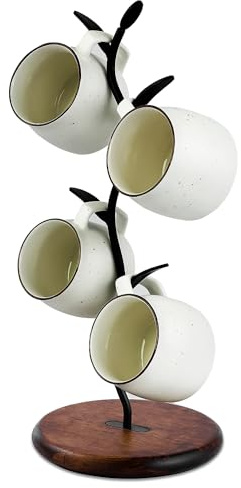 Bellglee Coffee Mug Tree, Mug Holder for Countertop, Cups Storage Rack, Mugs Stand for Coffee Bar Decor & Home Kitchen Organizer