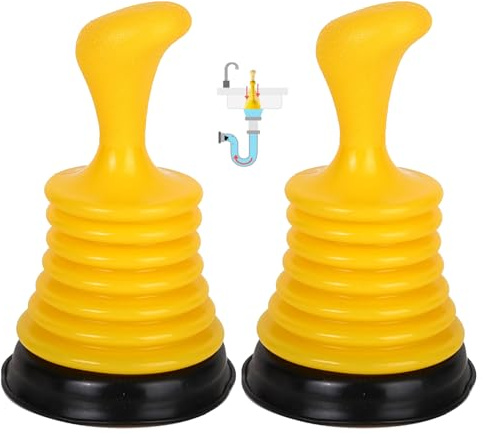 IUSOT 2 Pcs Sink Plunger, Sink Unblocker Tool, Plunger Toilet Unblocker, Ergonomic Grip, Plunger Drain Unblocker, Kitchen Sink Plunger, Used for Kitchens Bathrooms Baths Waste Pipes