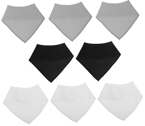 Beatifufu Babylätzchen 8 Stück Für Neugeborene Saugfähiges Speicheltuch Aus Baumwolle Dreieckiges Halstuch in Weiß Grau Und Schwarz Leichtes Und Schnelltrocknendes Lätzchen Fürs Füttern Und Sabbern