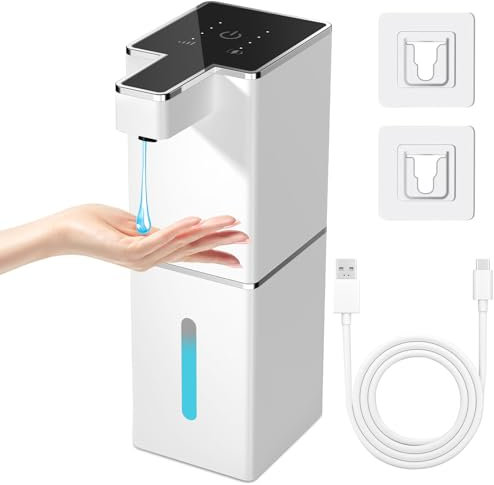 RDDAIPE 380ml Seifenspender Automatisch, Wandbefestigung Elektrischer Seifenspender mit Sensor,Automatischer Seifenspender,No Touch,Ohne Bohren,IPX5 Wasserdicht,Seifenspender Elektrisch für Bad,Küche
