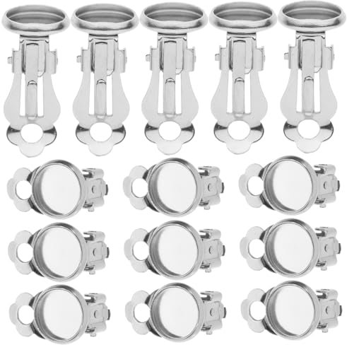 TOKIDNY 50 Stück 8mm Ohrclip Zubehör Aus Edelstahl Selbstgemacht Ohrclips Tablett Silberfarbene Zarte Accessoires Für Schmuckherstellung