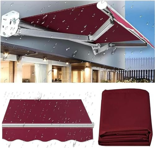 Copertura di ricambio per tenda da sole per esterni, impermeabile, in tessuto, con protezione UV, manuale, retrattile, in tela, per uso esterno