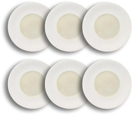 OGO LIVING - Lot 6 assiettes creuses urus 20cm en porcelaine beige et blanc - 2614732