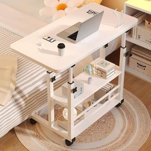 LRHELPBNR Schreibtisch Klappbar Klein, Klappschreibtisch Mit Rollen, Faltbar Klapptisch Arbeitstisch Für Home Office, Platzsparend, Industrie Design(A,60X40CM)