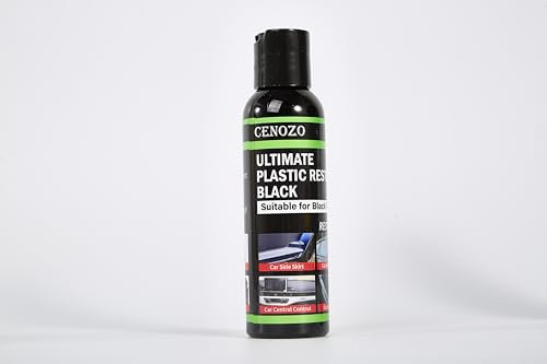 Renovador Plasticos Coche Negro,Fórmula Premium Impermeable, Aumenta el Brillo y Resistente a los UV para el Cuidado de Plásticos en el Exterior e Interior del Automóvil,Reparador Plasticos Coche