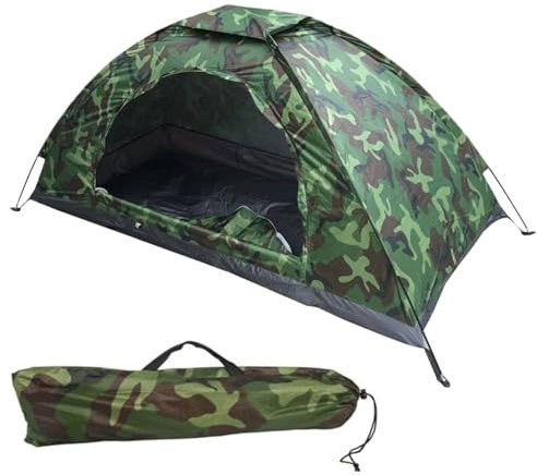 One Man Tent, One Man Tent Waterproof ＆ Sun Resitant 1 Person Backpacking Camouflage Patterns Hiking Lightweight Small Tents with Storage Bag Easy Setup for Camping Hiking