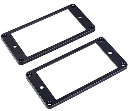 Banworks Humbucker ringar plast platta humbucker pickupskydd 4 x 4 mm gitarr pickup ram för Les Paul LP-stil elgitarrer paket med 2 JT/SYQG-18 svart