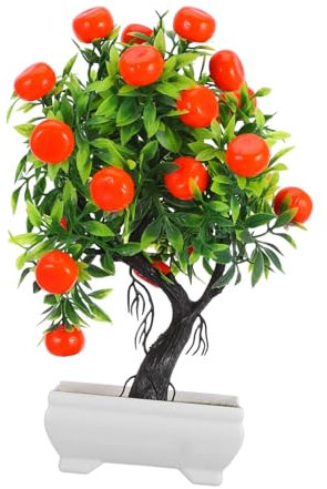 SOLUSTRE Künstlicher Orangenbaum Bonsai Im Topf Künstliche Pflanze Dekoration Wohnzimmer Büro Schreibtisch Ohne Pflege