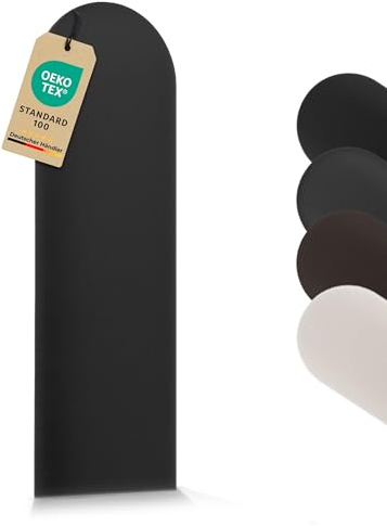 VELUYA Wandpolster Polsterplatte Rundbogen – Öko-Leder, Wandkissen 30 x 100 cm, Polsterpaneel, Oeko-TEX, Made in EU, Schwarz S01