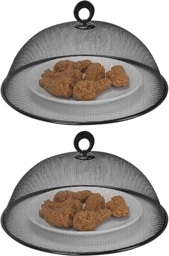Metall Lebensmittel Schutzhaube - 2 Stück Fliegenschutz Abdeckhaube | Wiederverwendbares Insektenschutznetz | Runde Speisen Abdeckhaube Netz Abdeckung Für Gartenfeste, Picknick Und Grillpartys