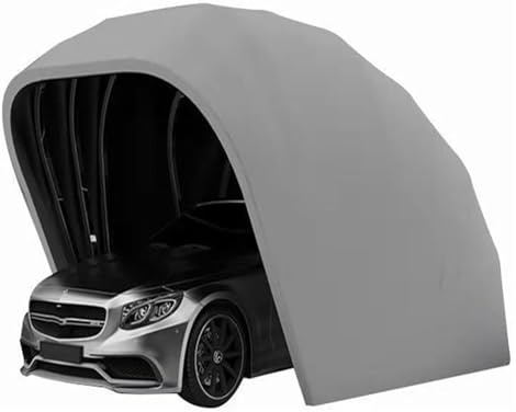 Stainless Steel Car Shelter, Car Shelter, Car Awning, Car Garage, Carport, Car Shelter, Parking, Foldable, Retractable, L5.5m*W 2.5m*H 2.3m, Grey [Energy Class A]