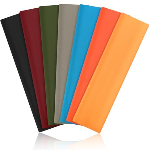 Pannband Dam Sport, 7 Stycken Tunna Elastiska Hårband med Halkskydd, Mjuka Hårband för Yoga Fitness Löpning (Gul, orange, blå, grå, grön, röd, svart)