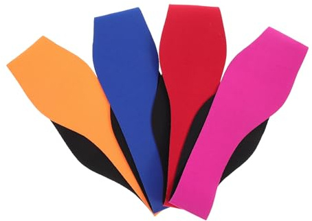 BUGUUYO 4 Piezas Protector de Orejas para Natación Transpirable Diadema Ajustable para Baño y Piscina Banda Cómoda para Hombres y Mujeres Diseño Sólido Cierre Adhesivo Personalizable