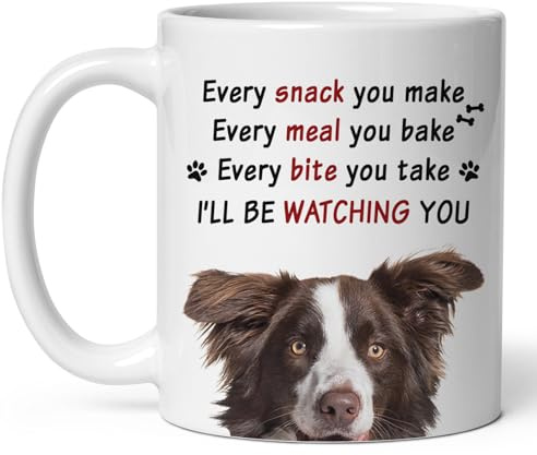 Porslinsmugg border collie, brunvit, passar från ansiktet personlig keramisk kaffemugg värmebeständig porslinsmugg för mockasaft-cappuccino