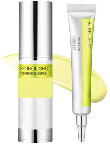 Retinol Shot Tightening Booster 15ml, Retinal Shot Tightening Serum 30ml, Retinol Augencreme Feuchtigkeitscreme für Porenverfeinernd, Gegen Falten und Feine Linien, Verbessern Hautbarriere