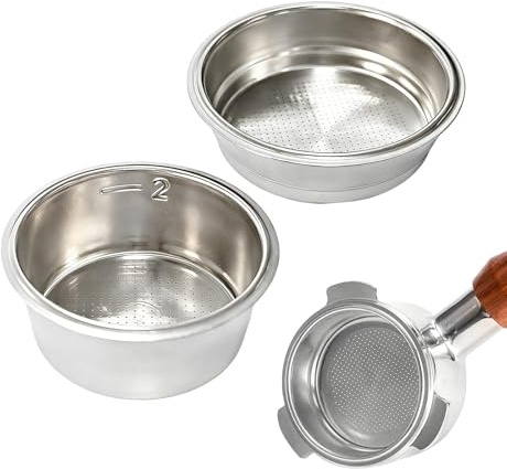 2 filtros de café de doble capa de 51 mm para 2 tazas,Filtro de Café de Acero Inoxidable 1 y 2 Tazas Canasta,Filtro de Cafetera a Presión,tazas filtro de café,filtro 51mm(1 Taza + 2 Tazas)
