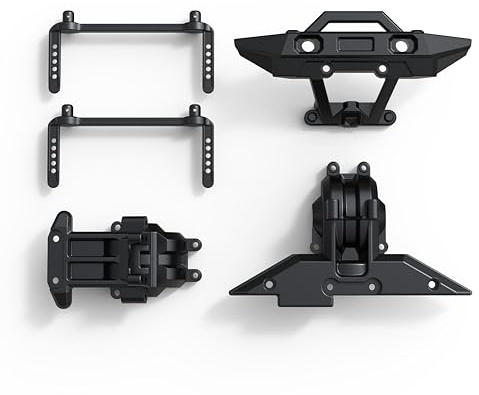 Womaqu RC Car Spare Parts Set for 1:14 RC Car – Body Mounts x2, Front Bumper x1, Front Box Cover x1, Rear Box Cover x1 – Accessories for RC Off-Road Vehicles