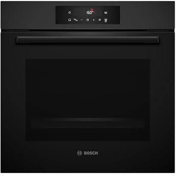 Bosch Serie 4 - Forno da incasso 60 x 60 cm, HBA572BM3, funzione AirFry, 10 programmi automatici, aria calda 3D per risultati uniformi, autopulizia pirolitica, LED Touch Control, nero opaco