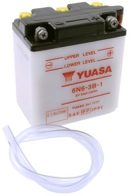 YUASA BATTERIE 6N6-3B-1 offen ohne Saeure | Starterbatterie vorgeladen, Blei-Säure; Maße 99 x 57 x 111 mm, Säurevolumen 0,3 l, Vergleichstypen 6N6-3B-1, 00612, 3B3P