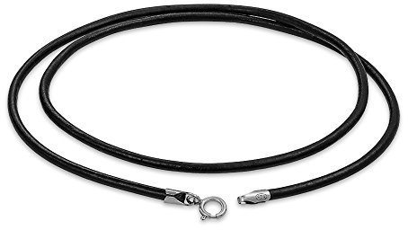 Bling Jewelry Unisex Genuine Smooth Brown Black Leather Cord Necklace For Men Women Teen .925 Sterling Silver Clasp 14 16 18 20 24 Inch