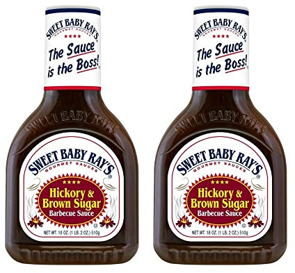 Sweet Baby Ray's Salsa para barbacoa, nogal y azúcar morena, 18 onzas (paquete de 2)