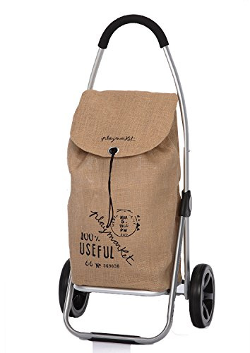 Playmarket 24980/235 Go Two Chariot de Loisir Sac Polyester/INOX Marron 70 x 35 x 35 cm