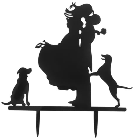 Tinksky Kuchenaufsätze Brautpaar mit Hund als Tortendeko Kuchendekoration Hochzeitstorte Topper