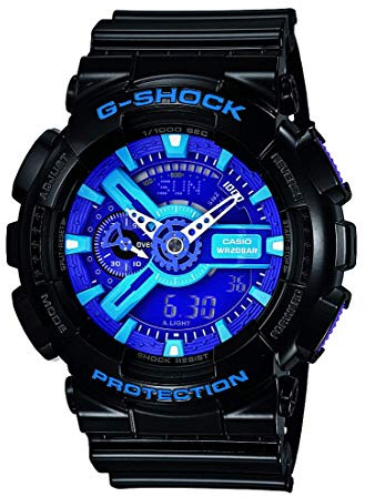 G-Shock Casio Orologio da uomo GA-110 XL serie quarzo 200M WR resistente agli urti, nero/blu/viola, misura unica, XL Combi GA110