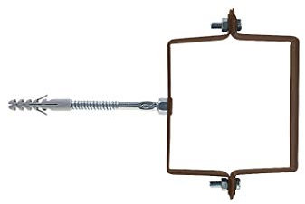 Fischer SCP-V Collare Fermatubi per Grondaie e Pluviali, Sezione Quadrata, Diametro 80 mm, Completo di Vite e Tassello S 10, Marrone testa di moro, 1318