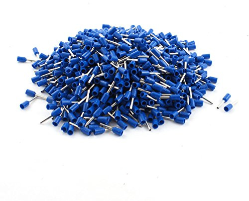 sourcingmap 1000pcs 0,75mm2 Embout de Câble Embout de Câblage Cosse à Sertir électrique Fil Sertissage Borne Connecteur Terminal 20AWG Bleu Type de Tube Isolé